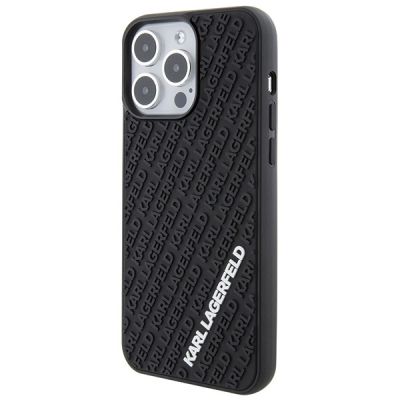 2. Karl Lagerfeld 3D Rubber Multi Logo Hülle für iPhone 15 Pro Max – Schwarz