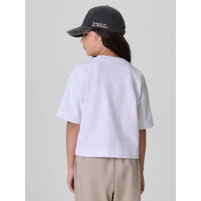 2. Mädchen-T-Shirt mit kastenförmigem Schnitt und Aufdruck 4F 4FJKAW26TTSHF4426-10S