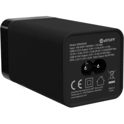 2. eSTUFF ES635200 Handy-Ladegerät Laptop Schwarz AC Schnellladung Intern