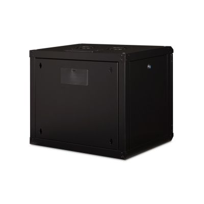 9. Digitus Unique 19" 9U Rackmount-Netzwerkschrank, 600 x 450 mm, Glastür, schwarz, ungeteilt, montiert, 100 kg