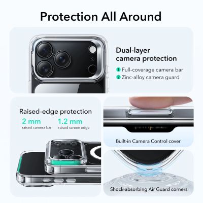 2. ESR Classic Hybrid Kickstand MagSafe Case für iPhone 17 Pro - Transparent