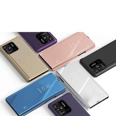 5. Clear View Case Cover für Xiaomi Redmi 10C Cover mit einer Klappe rosa