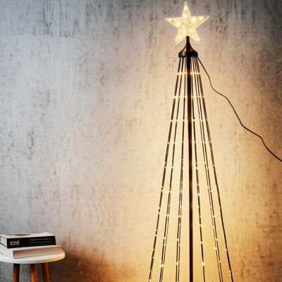 10. Dekorativer Weihnachtsbaum, 550 LEDs, warmweiß, 300 cm, schwarz