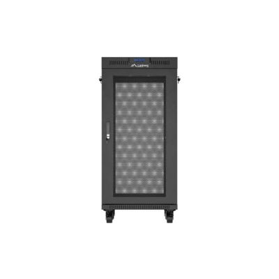 20. LANBERG Bodenschrank 19" 24U 600x600 Schwarz, perforierte Tür, LCD (flach verpackt) V2