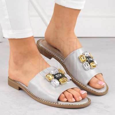 4. S.Barski W OLI262B silberne Zirkonium-Flip-Flops