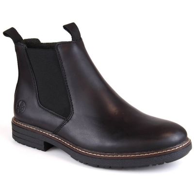 Rieker M RKR634 bequeme isolierte Lederstiefelette, schwarz
