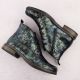 34. Damen-Lackstiefeletten in grüner Kroko-Optik Rieker 71205-90