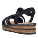 2. Schwarze Damen-Sandalen mit elastischem Riemen, Modell Rieker 62969-00