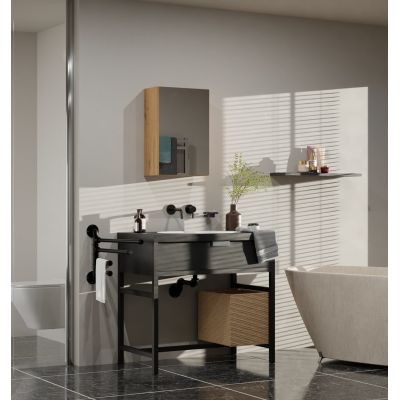 5. POLA Badezimmerschrank, 1-türig, handgefertigter Spiegel