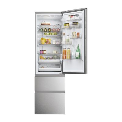 16. Haier HTW5620DNMG Mehrtüriger Kühlschrank (Edelstahl)