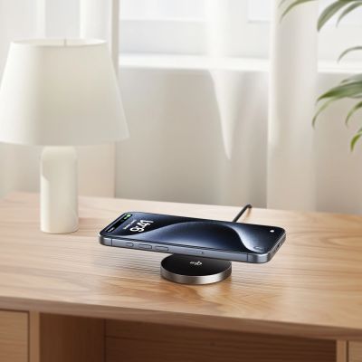 6. Acefast E24 Qi2 15W magnetisches induktives Ladegerät mit 1,2m USB-C-Kabel - Schwarz