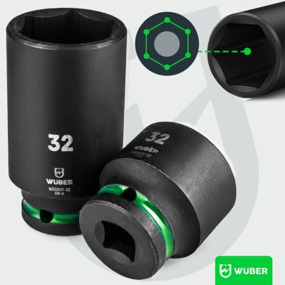 5. Satz langer Schlagschrauber-Stecknüsse, 35-teilig, 1/2", 6-kant, WUBER