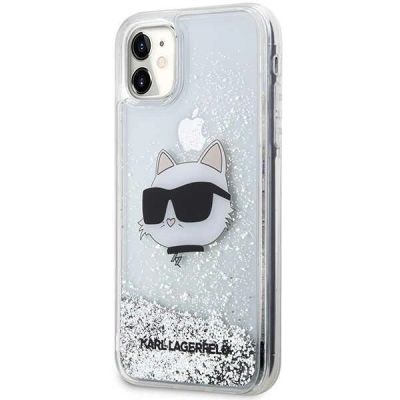 2. Karl Lagerfeld KLHCN61LNCHCS iPhone 11/ XR Silber/Silber Hardcase Glitter Choupette Head