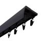 DOPPELTE ALUMINIUM-DECKENSCHIENE MIT BLENDE, GARDINENGLEITERN UND KLEMMEN, 250 CM, SCHWARZ, KOWALSKI