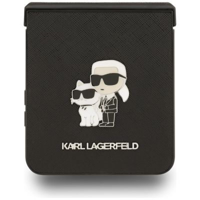 5. Karl Lagerfeld Saffiano Karl&Choupette Pin Case für Samsung Galaxy Z Flip 7 - Schwarz