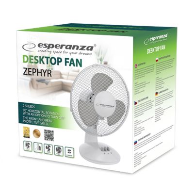 4. Esperanza Zephyr EHF004WE Tischventilator (weiß, grau)