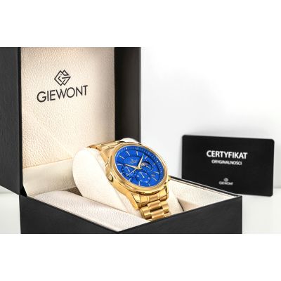 3. Giewont Herrenuhr Chronograph Saphir Gold Blau GW9460-B5