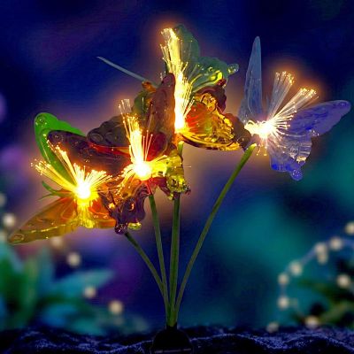 16. SOLARLAMPE SCHMETTERLINGE IM WIND TANZEND 6 LED 72 CM