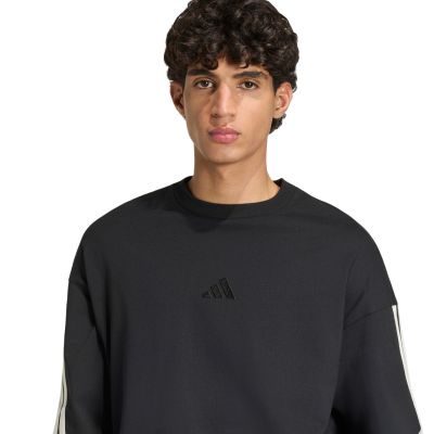 4. adidas Herren-Langarmshirt mit 3 Streifen, Schwarz, KF2427