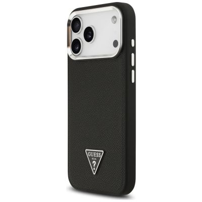 2. Guess Grained Triangle Logo MagSafe Hülle für iPhone 17 Pro Max - Schwarz
