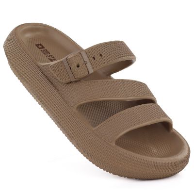 Sportliche Damen-Flip-Flops mit dicker Sohle für den Pool, braun, Big Star TT274A041