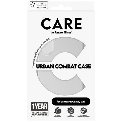 4. CARE by PanzerGlass Flagship Urban Combat Schutzhülle für Samsung Galaxy S25 – Transparent