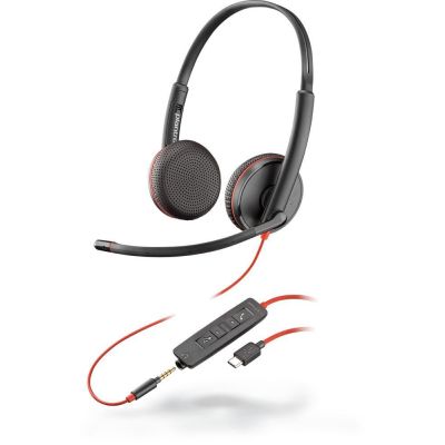9. Poly Blackwire 3225 Stereo USB-C Headset + 3,5-mm-Klinkenstecker + USB-C/A-Adapter (Großpackung)