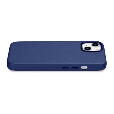 10. iCarer Case Lederhülle für iPhone 14 Plus Echtlederhülle blau (kompatibel mit MagSafe)