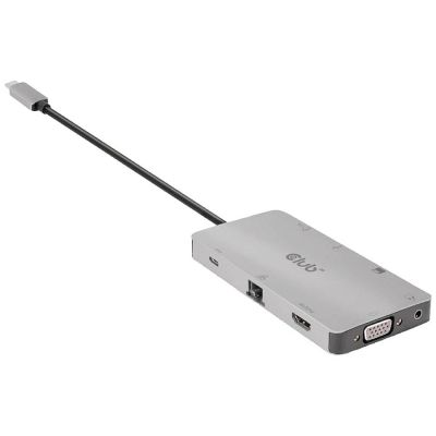 17. CLUB3D CSV-1594 USB 3.2 Gen 1 (3.1 Gen 1) Typ-C Dockingstation, Schwarz, Grau