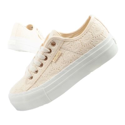 Lee Cooper Damen-Schnürsneakers beige Plateau
