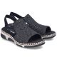 3. Bequeme schwarze Plateau-Sandalen für Damen Rieker 66241-00