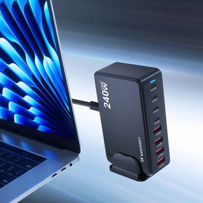6. Wozinsky 240W GaN QC3 Ladestation – Schwarz