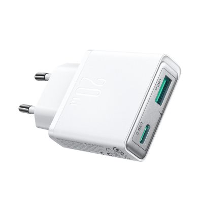 6. Joyroom JR-TCF14 20W USB-A USB-C Wandladegerät superdünn – Weiß