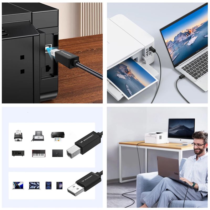 10. Wozinsky WKDDY4S USB-B - USB-A 480Mb/s Kabel 1m - Schwarz
