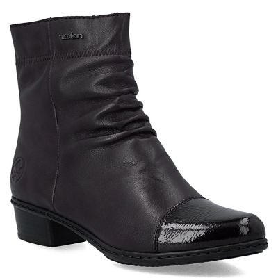 Damen-Ankle-Boots aus Leder mit Absatz, braun, gefüttert, Rieker Y0773-25