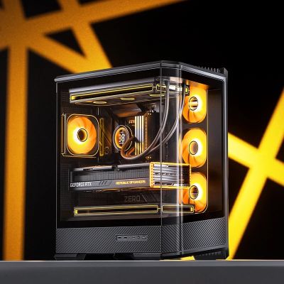 5. Jonsbo D400 PC-Gehäuse, Midi-Tower, ATX, gehärtetes Glas