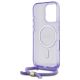 6. Guess Crossbody Cord Script MagSafe-Hülle für iPhone 16 Pro Max – Lila