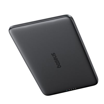 3. Baseus PicoGo AM41 5000 mAh 20 W ultradünne MagSafe-kompatible Powerbank mit schwarzem Baseus Simple USB-C 60 W 30 cm Kabel – Grau