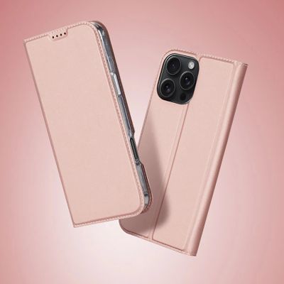 12. Dux Ducis Skin Pro Hülle für iPhone 16 Pro Max mit Klappe und Kartenfach – Pink