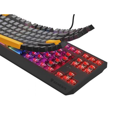 17. GENESIS Thor 230 TKL Gaming-Tastatur USB + RF Wireless + Bluetooth QWERTY Schwarz, Grau, Orange