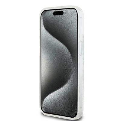 5. DKNY Liquid Glitter Multilogo Hülle für iPhone 15 / 14 / 13 – Weiß