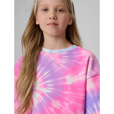 4. Lockerer Mädchen-Sweatshirt ohne Kapuze, Größe 4F 4FJRSS26TSWSF2935-90A