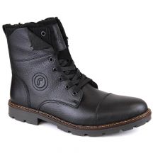 Rieker M RKR296A Wollgefütterte Lederstiefelette, schwarz