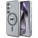 Karl Lagerfeld Button Karl Head gedrucktes Logo MagSafe Samsung Galaxy S25 Hülle schwarz