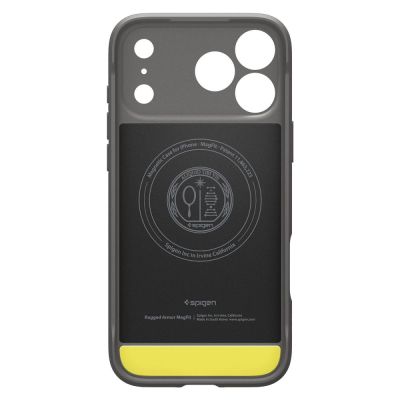 4. Spigen Rugged Armor MagSafe Hülle für iPhone 18 Pro / 17 Pro – Grau