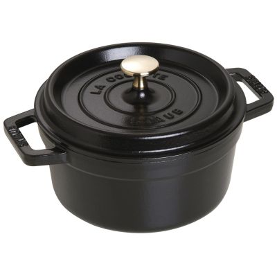 Runder gusseiserner Topf Staub – Schwarz, 2,2 l