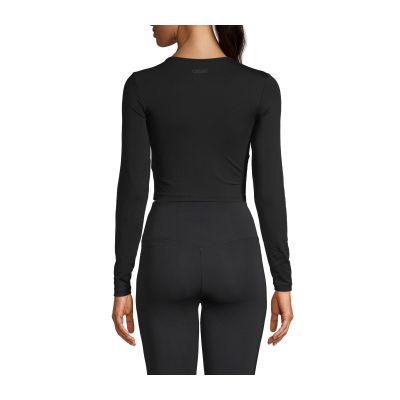 3. CASALL Crop Langarm T-Shirt schwarz