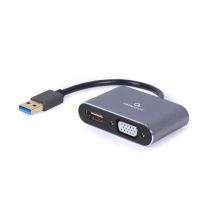 I/O-Adapter USB3 auf HDMI/VGA/Grau A-USB3-HDMIVGA-01 GEMBIRD