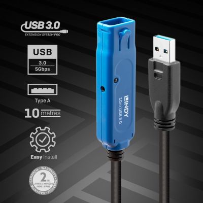 2. Lindy 43157 USB-Kabel USB 3.2 Gen 1 (3.1 Gen 1) 10 m USB A Schwarz