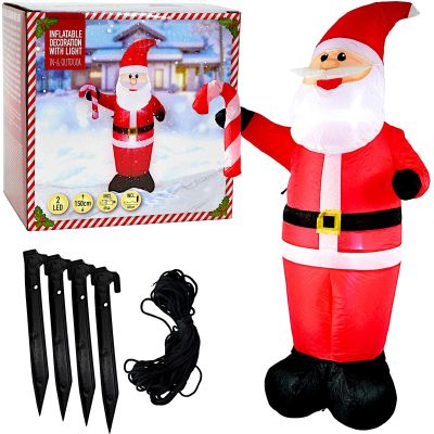 AUFBLASBARER, SELBSTAUFBLASENDER WEIHNACHTSMANN 150 CM LED